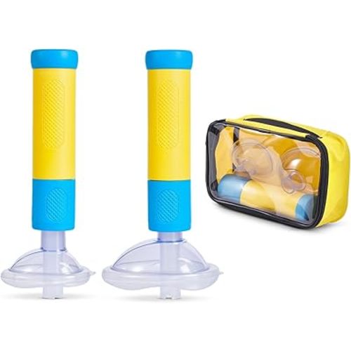 Clears blockages (for nasal and oral use) Portable Anti Choking Device Simply pinch and pull – suitable for both children and adults(Blue/Yellow)