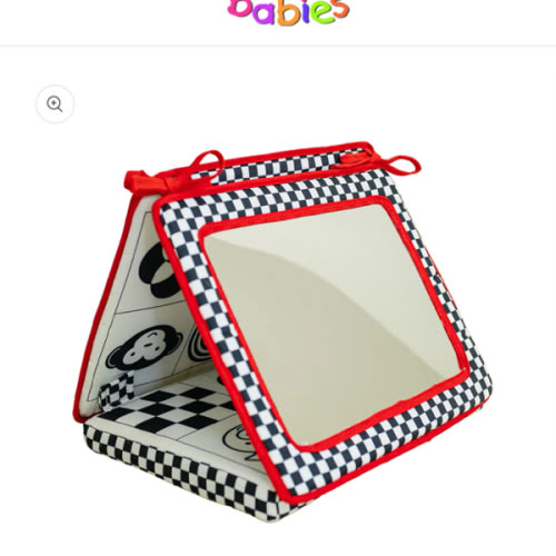 Tummy Time Mirror - High Contrast Black, White, Red – Genius Babies Toys