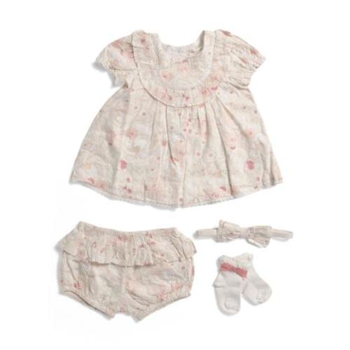 2pc Newborn Girls Ruffled Yoke Dress Set | Girls' Dresses | TJ Maxx