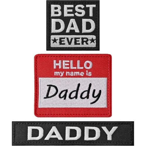 Hargs 3PCS Daddy Patches, Hook & Loop Patch Funny Tactical Morale Patch for Caps Bags Vests Military Uniforms