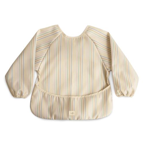Amazon.com: mushie Long Sleeve Baby Bib | Water Resistant Adjustable Fit for Ages 6-24 Months (Retro Stripes) : Baby
