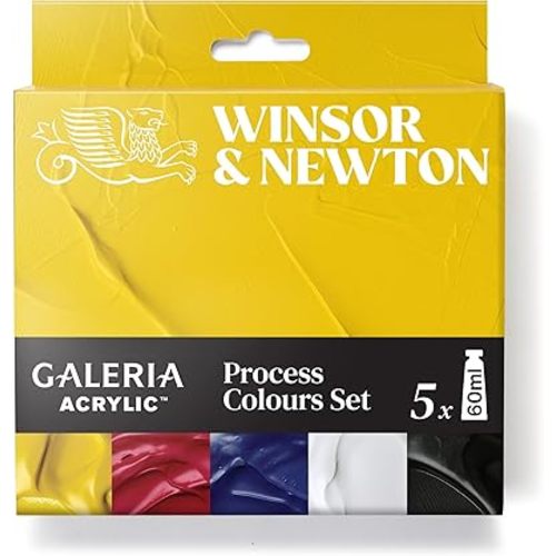 Winsor & Newton Galeria Acrylic Paint Set, 5 x 60ml (2-oz) Tubes, Process