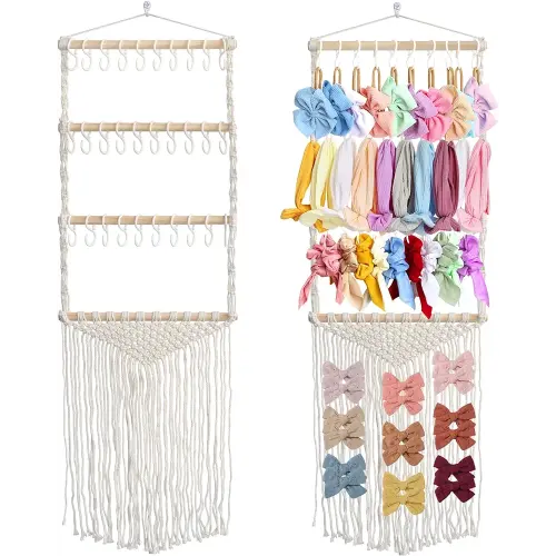 Headband Holder Hair Bows Organizer for Girls, Baby Headbands Hair Accessories Organizer Storage Wall Hanging Decor for Toddler Girls Room