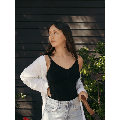 Sublime®️ Bamboo Maternity & Nursing Bodysuit | Black - Kindred Bravely