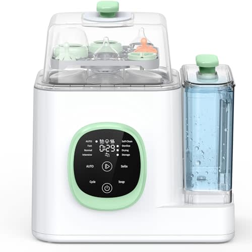 Xaproo Baby Bottle Washer, Sterilizer & Dryer, All-in-One Cleaning Machine for Bottles, Pump Parts & Baby Essentials, 19 Min Rapid Wash & Auto Mode, 60 Detergent Tablets Time-Saving & Effortless Care