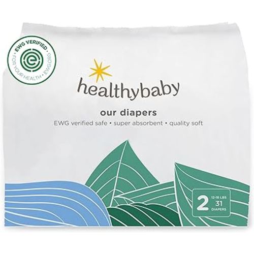 Our Diapers | EWG Verified Safe & Plant-Based Diapers | Leak Protection | Soft Organic Cotton Shell | Chlorine-Free Diaper for Sensitive Skin | Size 2 (12-18 lbs) 42 Count
