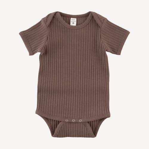short sleeve lap neck bodysuit | spiced chocolate | organic cotton wid – kate quinn