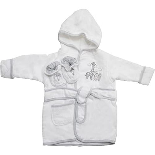 Spasilk 100% Cotton Hooded Terry Bathrobe with Booties Baby One Size Gifts — Shower