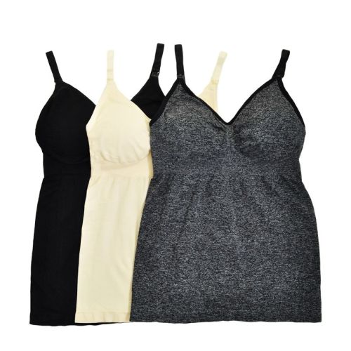 Angelina Womens Seamless Nursing Tank Top - Large/X Large Assorted (3-Pack)