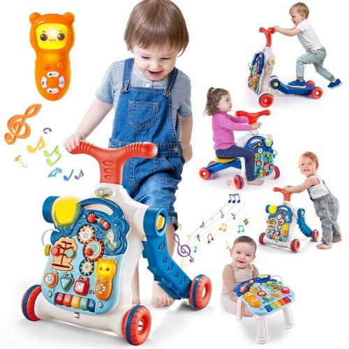 Wooden Baby Walker, Dinosaur Toddler Push Walker, Montessori Learning Activity Center for Boys Girls