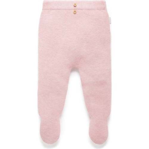 Textured Knit Legging Pink Melange - Purebaby | Maisonette