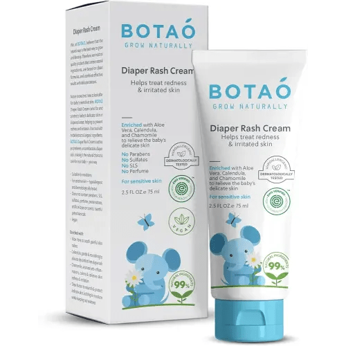 Baby's Natural Diaper Cream | Organic Diaper Cream EWG Verified | Naturally Soothes Baby Rashes | Baby zinc Ointment Natural | For Sensitive Skin with Aloe Vera & Calendula, 2.5Oz