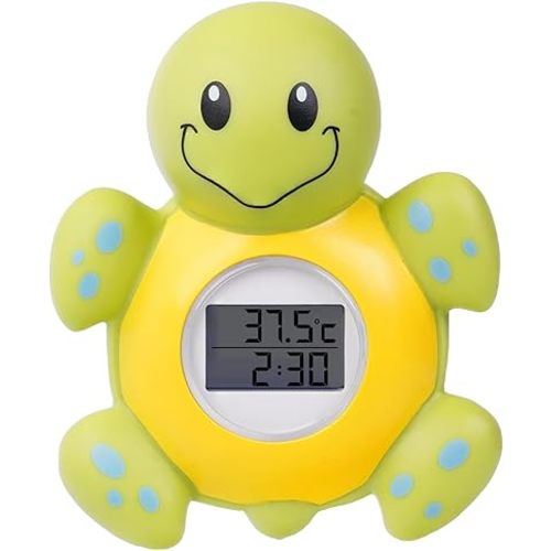 Baby Bath Thermometer, New Upgraded Digital Water Thermometer with 3 Color Backlight and Temperature Warning, Safe Bath Floating Toy for Babies and Toddlers (Turtle)