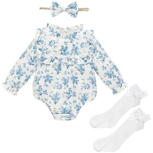 GRNSHTS Newborn Baby Girl Ruffle Rompers Toddler