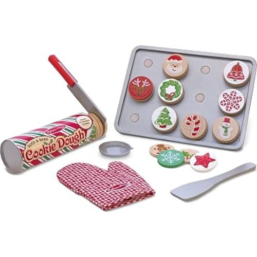 Melissa & Doug Slice & Bake Christmas Wooden Cookie Play Set