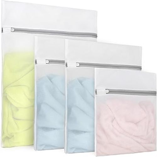 Muchfun 3Pcs Durable Fine Mesh Laundry Bags for Delicates (1Large, 2Medium, 1Small)