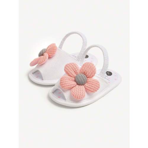 Infant Girls' Summer Sandals, Flower & Bow Decor, Soft Sole, Suitable For Wedding, Formal Wear, Newborn, Toddler, Crib, Dress And Other Occasions | SHEIN USA