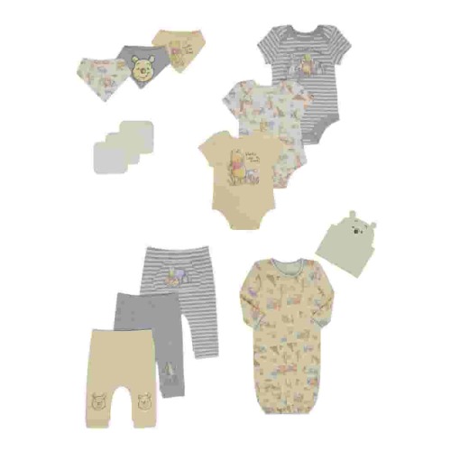 Disney Baby Wishes + Dreams Winnie the Pooh Layette Shower Gift Set Bundle, 14-Piece, Sizes NB-12M
