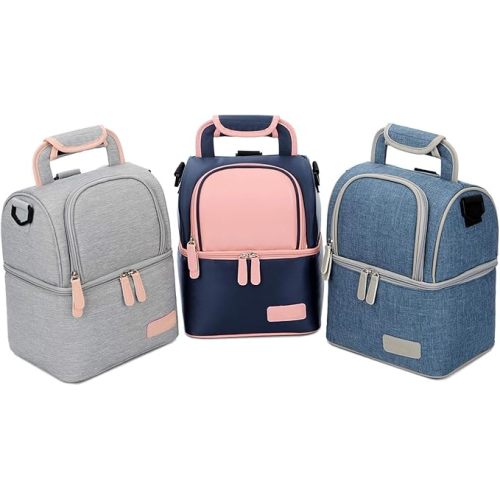 Mengshen Breast Milk Baby Bottle Cooler Bag/Waterproof Baby Milk Bag Freezer/Mommy Travel Backpack/Portable Thermal Insulated Lunch Box for Women Men Large Capacity Handbag (Blue)