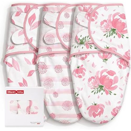 GLLQUEN BABY Swaddles for Newborns 0-3 Months, Adjustable & Easy Fastener