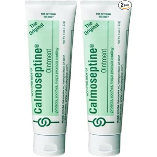 Calmoseptine Ointment for Skin irritations,Diaper Rash,Heat Rash,Insect Bites,and as a Moisture Barrier for Conditions Involving Broken Skin or rashes,(Pack of 2)