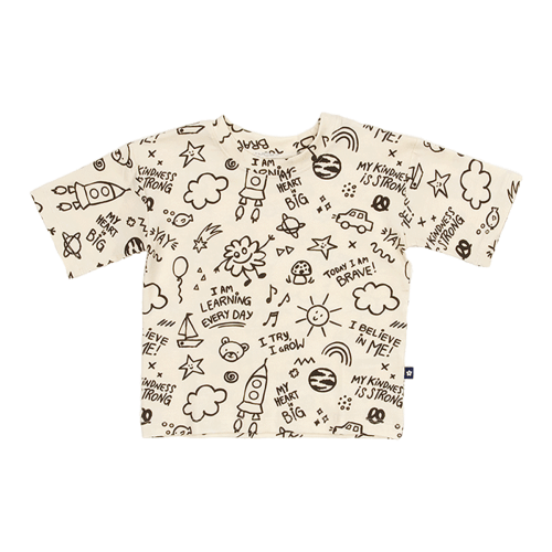 Larkspur Baby | Everyday Crew Neck Tee in Cool Doodles