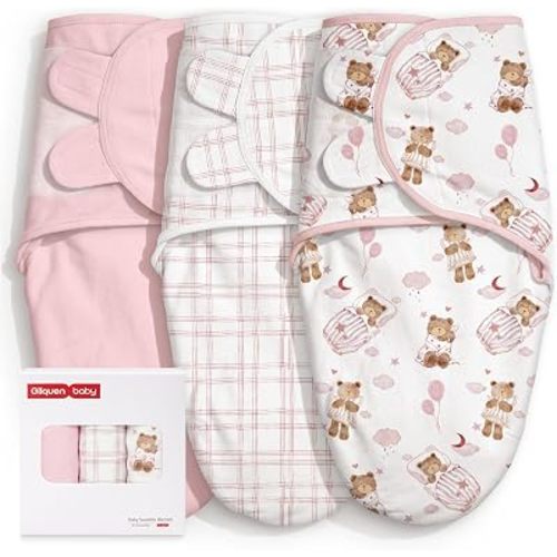 GLLQUEN BABY Swaddles for Newborns 0-3 Months, Adjustable & Easy Fastener