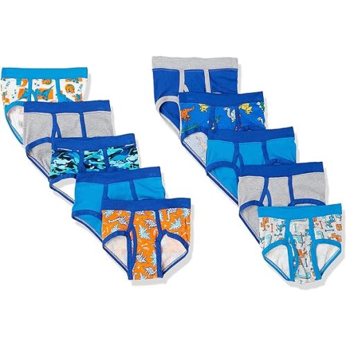 Hanes Boys' Brief Underwear, Cotton Underwear for Boys, No Ride-Up Briefs, 6 and 10 Packs