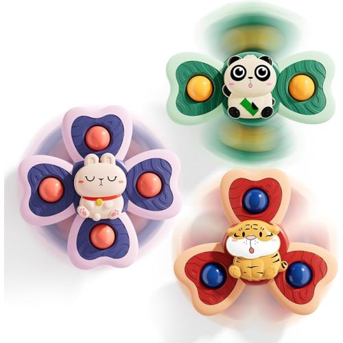 Suction Cup Spinner Airplane Travel Toys for 1 Year Old Boy Girl