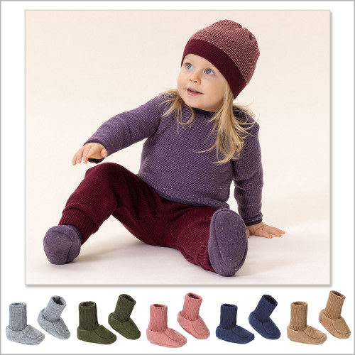 Disana Boiled Wool Baby Booties Socks — 100% Organic Merino Wool, GOTS Certified, Made in Germany