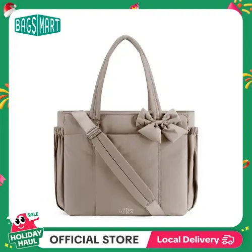 BAGSMART Crush Bow Tote Bag for Women 15.6" Laptop Friendly Lightweight | Holiday Sales TikTok Shop