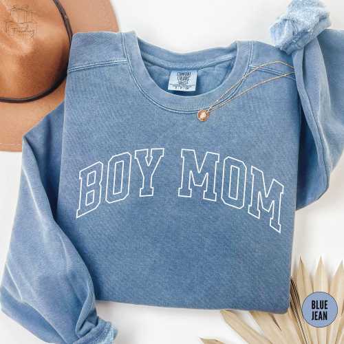 Comfort Colors® Boy Mama Sweatshirt, Varsity Boy Mama Shirt, New Mom Pregnancy Announcement, Baby Gender Reveal Sweater, Mothers Day Gift