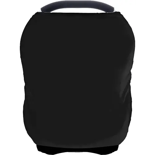 Car Seat Covers for Babies - Multi- use Nursing Carseat Canopy, Breastfeeding Covers, Baby Shower Gifts for Boys and Girls (Pure Black)