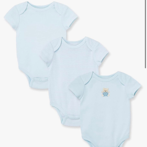 Little Me Clothes for Baby 3-Pack 100% Cotton Scratch Free Tag Bodysuits