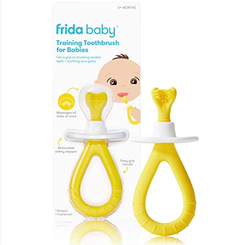 FridaBaby Training Toothbrush for Babies, Yellow