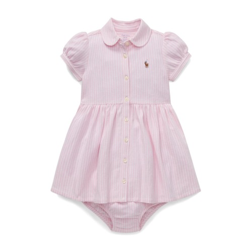 Oxford Stripe Cotton Piqué Dress & Bloomers