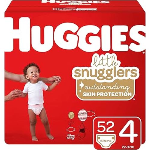 Huggies Little Snugglers Baby Diapers, Size 4, 52 Ct
