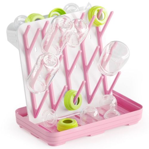 Baby Bottle Drying Rack with 20 Hooks – Space-Saving Vertical Bottle Holder Organizer for Countertop