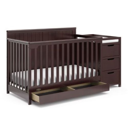 Graco Hadley 5-in-1 Convertible Crib and Changer with Drawer Espresso