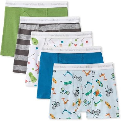 Burt's Bees Baby Boys' Organic Cotton Brief Underwear, 5-Pack