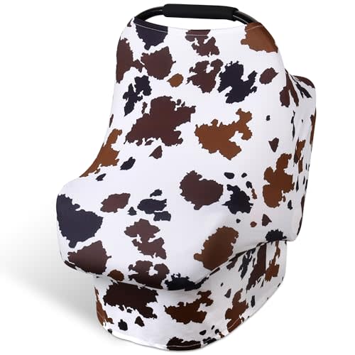 Rquite All-in-1 Car Seat Cover Baby, Carseat Covers for Girl Boy, Stretchy Soft Infant Car Seat Cover, Multi-use Baby Carrier Cover, Car Seat Canopy, Stroller Sun Shade, Nursing Breastfeeding Cover