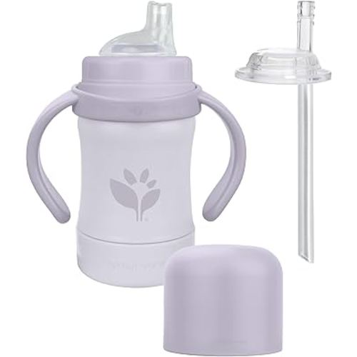 green sprouts® Sprout Ware® Sip & Straw 6oz., 6mo+, Plant-plastic, Platinum-cured Silicone, Dishwasher Safe, Grows with Baby, Tested for Hormones