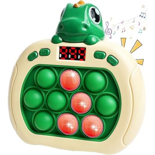 Dinosaur Quick Push Bubble Game,Pop Fidget Light up Puzzle Game Sensory Toys,Halloween Dinosaur Toys for Kids Boys Girls Toddlers Party Favor