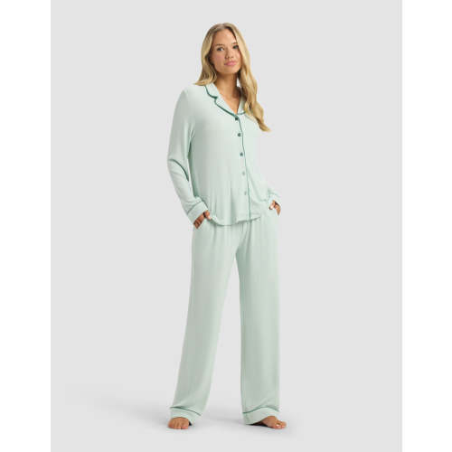 Women's Bamboo Rib-Knit Classic Long Sleeve Pajama Set