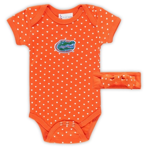 Florida Gators Girls Infant Hearts Bodysuit & Headband Set - Orange