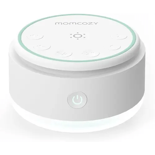Momcozy Sound Machine for Baby | Portable White Noise Sound Machine for Sleep Rechargeable | 20 Sleep Sounds White Noise Machine with Nursery Night Light | Travel Sleep Sound Machine Battery Based