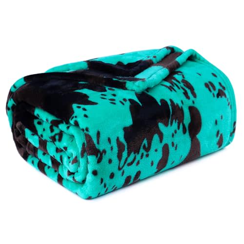 Fleece Baby Blanket for Girls Boys, Small Soft Warm Teal Blue Throw Blanket for Crib Stroller, Teal Gifts for Kids Toddlers, Turquoise Room Decor, 40x50 Inches
