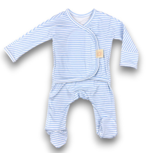 Heart2Heart Skin-to-Skin Onesie Blue/White Stripe – A Newborn Nest