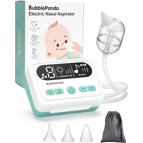 BubblePanda Quiet Electric Nasal Aspirator for Baby,9 Levels,Soothing Music