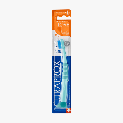 Curaprox Baby Toothbrush, Ultra Soft for Ages 0–4 for Safe and Gentle First Tooth Cleaning